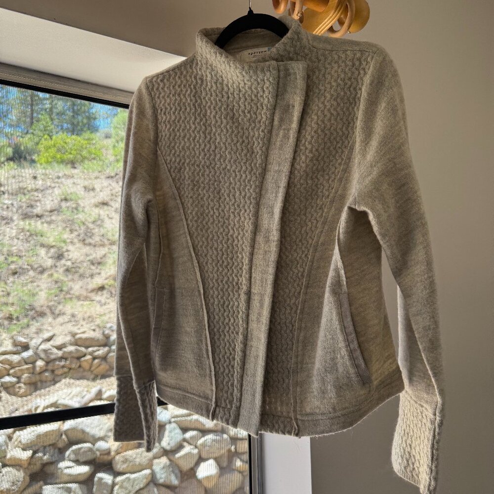 SPARROW ANTHROPOLOGIE | Women's 100% Wool Zip-Up Sweater, Size Medium (M)